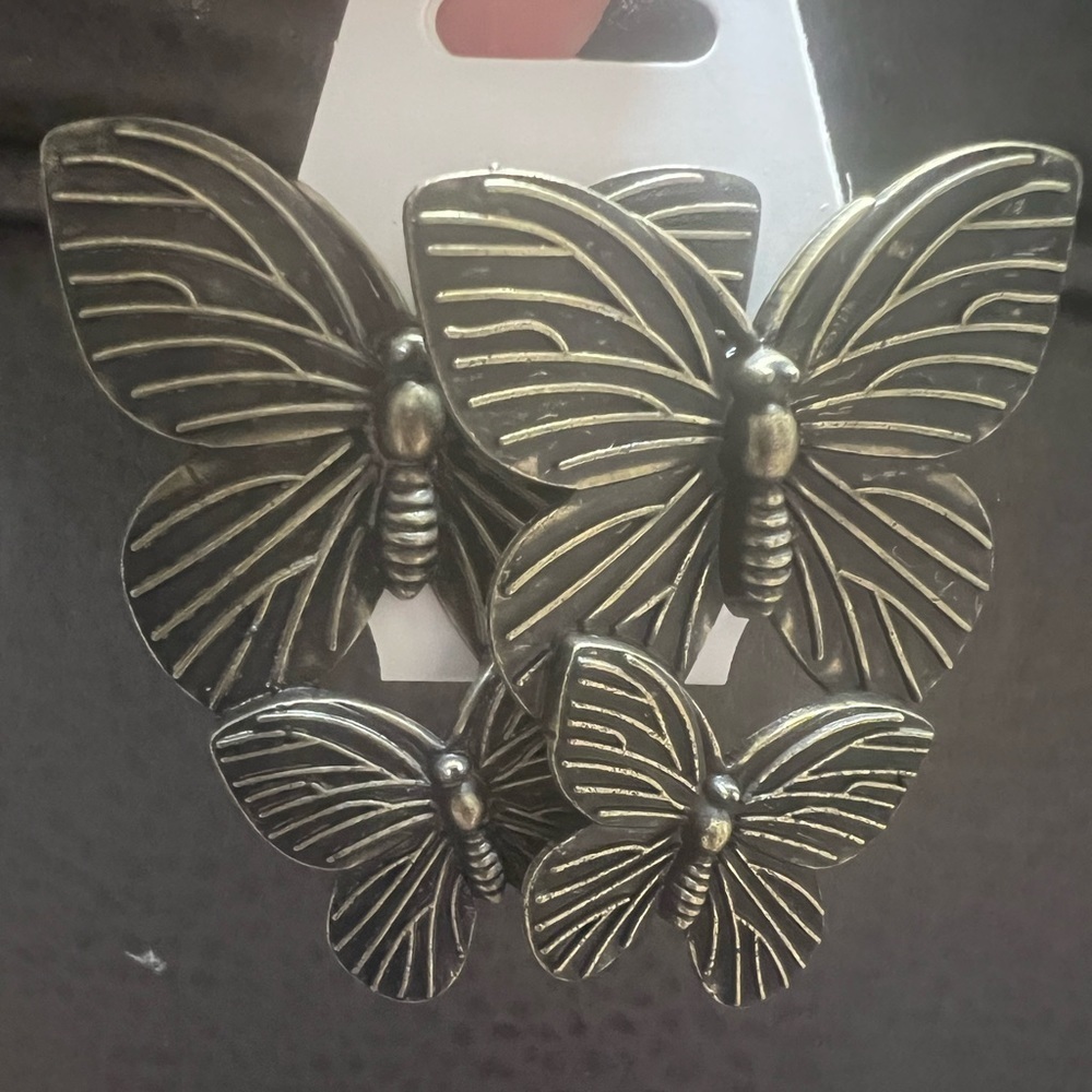FASHION JEWELRY Women’s post back copper colored butterfly earrings